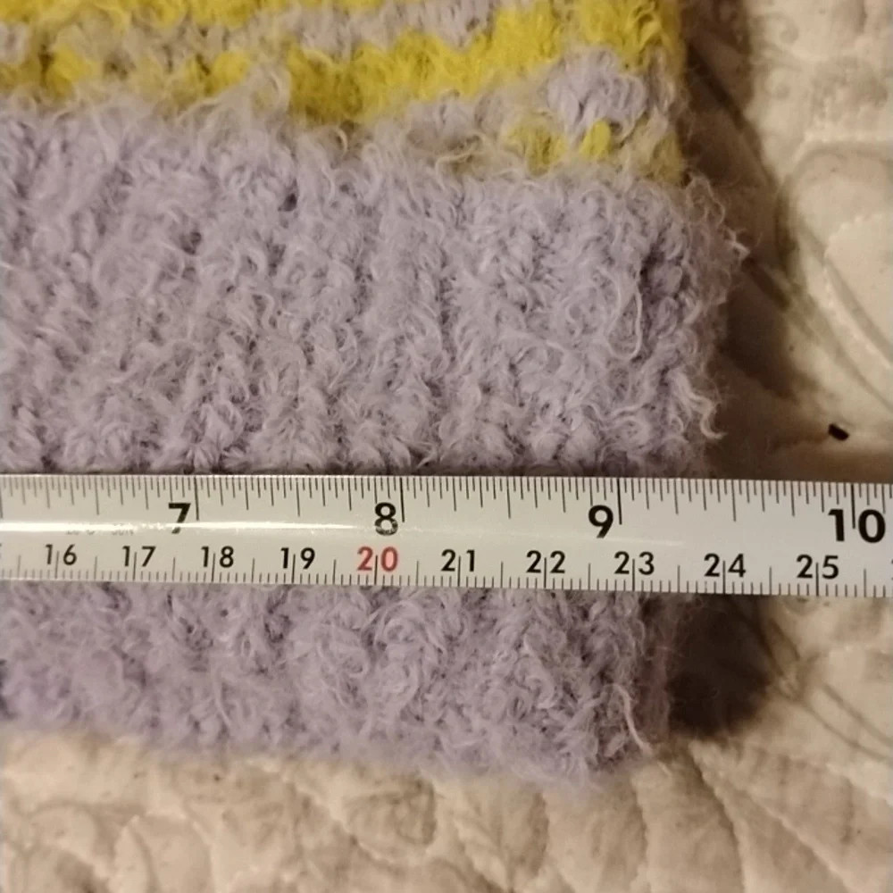 Arizona Jean Company Junior Striped Lilac/Lime/Yellow Knit Beanie, NWT